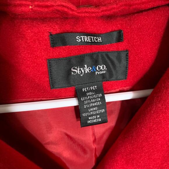 Style&co Red Hoodie Peacoat Size Small Petite - Picture 3 of 14